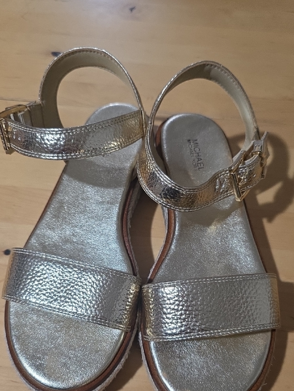 MICHAEL Michael Kors Metallic Gold Platform Sandals